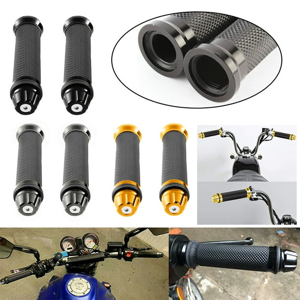 Motorcycle 7/8" Handle Bar CNC Rubber Gel Hand Grips For Sport Honda Kawasaki MT